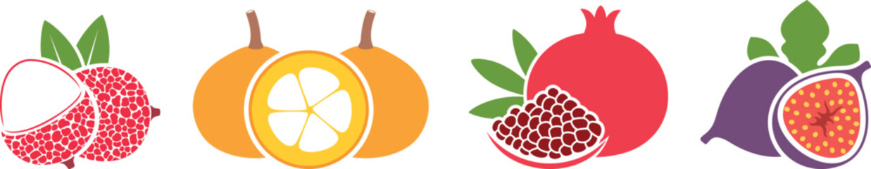 Fruit logo. Isolated fruit on white background