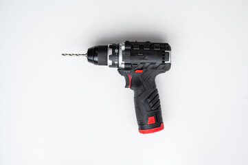 Cordless drill isolated on white background. 