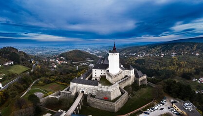 Fototapeta na wymiar Burg Forchtenstein castle, Austria, Europe, aerial drone photo.