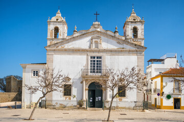 Fototapeta premium Santa Maria church historical city center of Lagos town, Algarve, Portugal