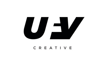 UFV letters negative space logo design. creative typography monogram vector