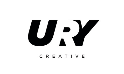 URY letters negative space logo design. creative typography monogram vector
