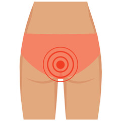 suffers from hemorrhoids.health problems. Healthcare concept. Vector illustration