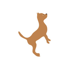 Dog icon in flat color style. Pet animal vector illustration on white isolated background