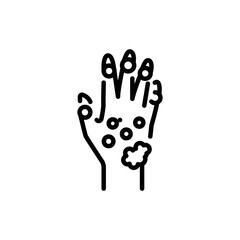 Psoriatic Arthritis black line icon.