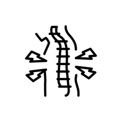 Kyphosis black line icon.