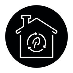 Eco house ?olor line icon. Pictogram for web page