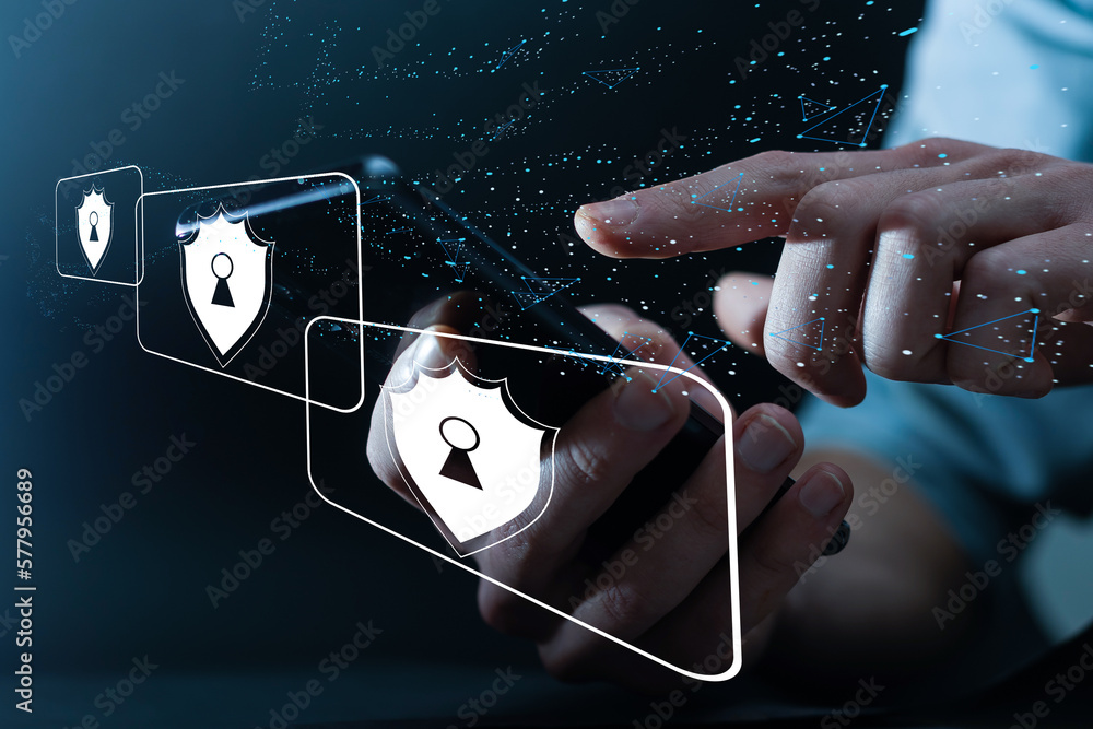 Poster users online security check system. access the authentication system to use an online account for tr