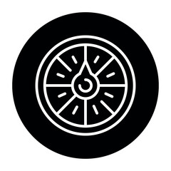 Fortune wheel black line icon. Casino game.