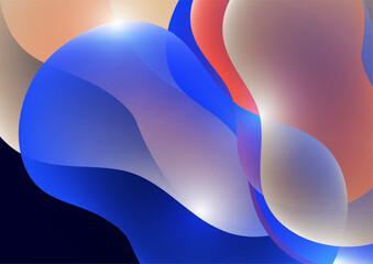 Bright colored fluid. Abstract 3d background. Liquid paints. Banner or sign design. Vector
