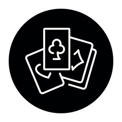 Playing cards black line icon. Casino game.