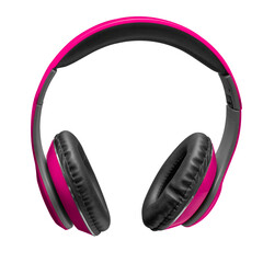 Pink headphones on a white background
