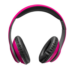 Pink headphones on a transparent background