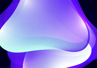 Smooth overlapping transparent shapes. Bright gradient flow, dynamic liquid texture. Fashion art for cover, poster, web, page, social media, announcement, postcard. Vector