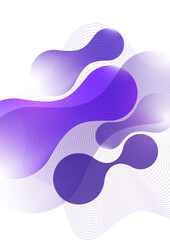 Smooth overlapping transparent shapes. Bright gradient flow, dynamic liquid texture. Fashion art for cover, poster, web, page, social media, announcement, postcard. Vector