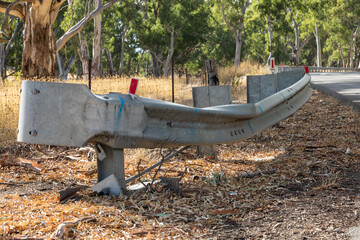 Damaged guard rail
