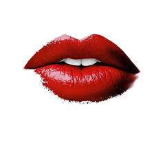 Obraz premium red lips isolated on white