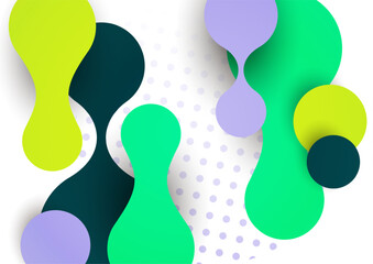 Abstract overlay shapes. Wavy shapes, flowing elements, flow lines. Trendy futuristic design for banner, flyer, poster, logo. Vector