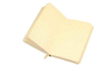 open notebook with lined pages png isolated