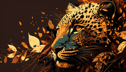 Leopard,Animals, Wallpaper, Background, Generative AI, Illustration 