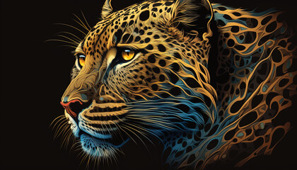 Obraz premium Leopard, Animals, Wallpaper, Background, Generative AI, Illustration 