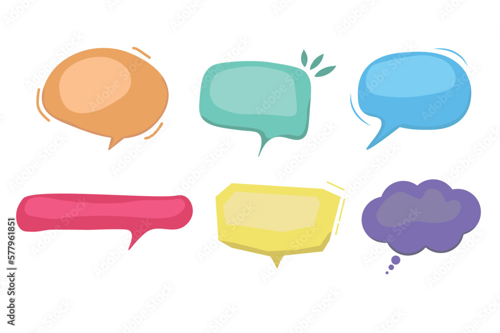 Aufkleber colorful speech bubbles set.set abstract bubble for message and communication on white background.