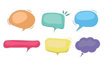 Colorful speech bubbles set.Set abstract bubble for message and communication on white background.