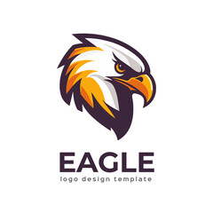 Eagle logo template vector icon illustration design. Eagle head logo template