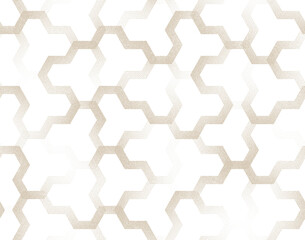 Fototapeta premium Oriental Moroccan Classic Ornament Isolated Transparent Linear Seamless Pattern. Classic Arabian Grid Ornament Endless Wallpaper. Vintage Folk Islam Ornamental Tileable Illustration. Abstract Dot Work