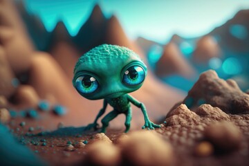 An alien photograph generated by AI