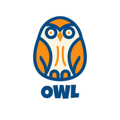 Owl logo design template. Vector illustration of a stylized owl.