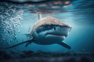 A beautiful shark swiming around generated by AI