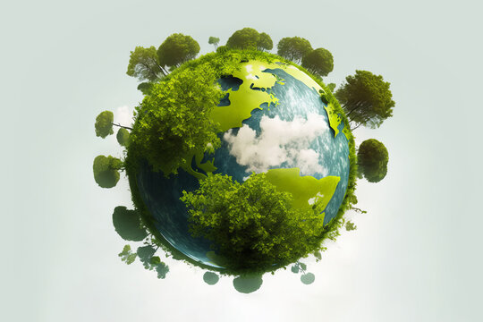 green planet.generative AI digital illustration.
