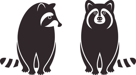 Raccoon logo. Isolated raccoon on white background