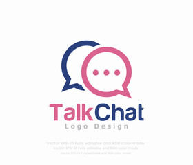Talk chat logo design with a speech bubble