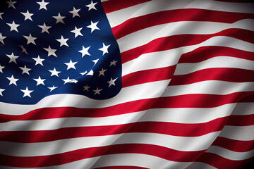 Fototapeta premium Red, white, and blue American flag for Memorial day or Veteran's day background. Generative Ai