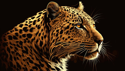 Fototapeta na wymiar Leopard, Animals, Wallpaper, Background, Generative AI, Illustration 