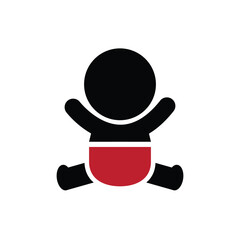 Human newborn baby, toddler or infant flat icon for apps and websites	