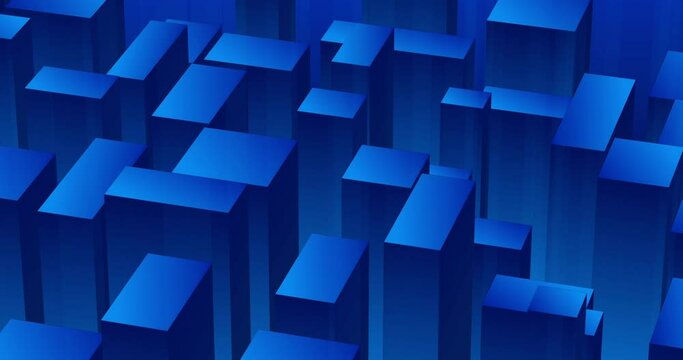 3D gradient cubes animation, loop perspective, tile cube geometric, mosaic square, abstract art bar, block, box digital pattern, background building.