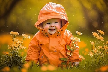 Cheerful Toddler Enjoying Spring in Cute Outfit