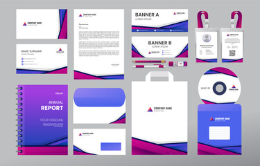 Modern Purple Business Stationary Kit