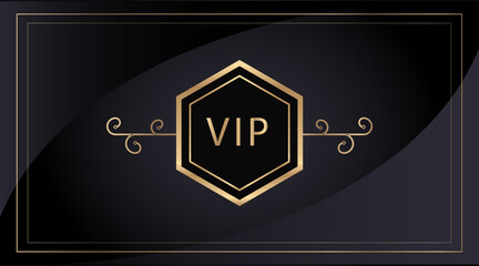 luxury gold and black premium vip card for club members only, simple vip card, casino pass