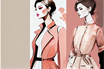woman, fashion, cartoon, illustration, vector, beauty, people, couple, love, girls, model, silhouette, lady, shopping, dress, art, hair, design, party, drawing, editorial, women, cover, poster, backgr