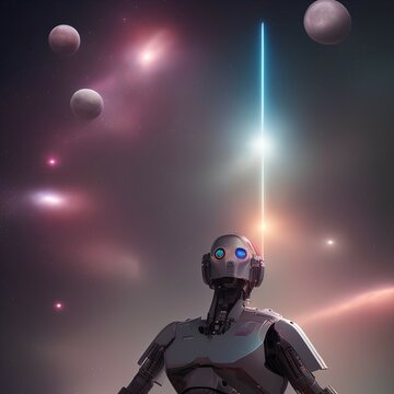Artistic image of the future in the galaxy - generative ai