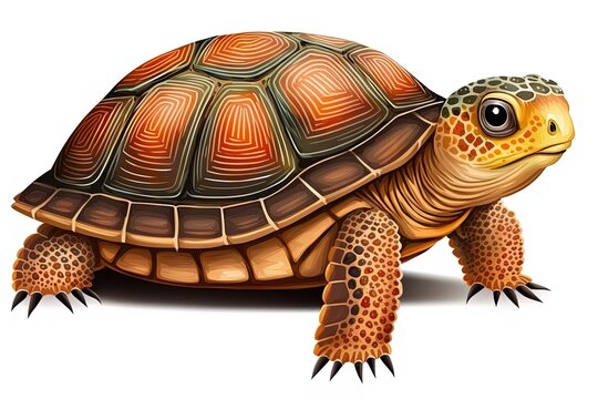 The mata mata, or chelus fimbriata, turtle, shown alone on a white background. Generative AI