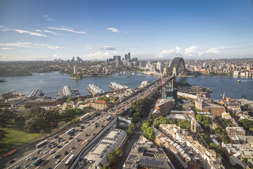 Aerial view over Sydney Harbour, Australia