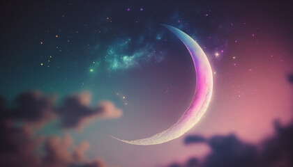 Obraz na płótnie Canvas Ramadan kareem islamic greetings background with moon