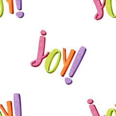 Seamless pattern illustration of colorful letters