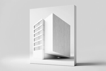 Construction and Architecture concept. Minimalist architectural design project in white style. Created with Generative AI technology.