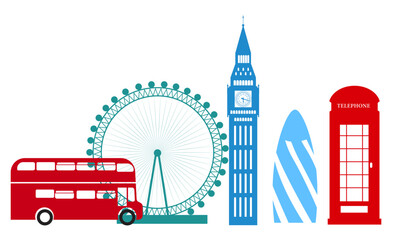  Set of London landmarks